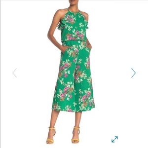 Floral Ruffled Keyhole Culotte Jumpsuit